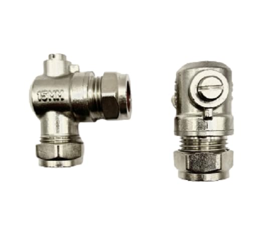 hep® 15mm Angle Isolating Valve for Tap Connector Flexi Pipes Elbow Ball o Fix Isolation Valves for Toilet Basin Pack of 2 - Image 2