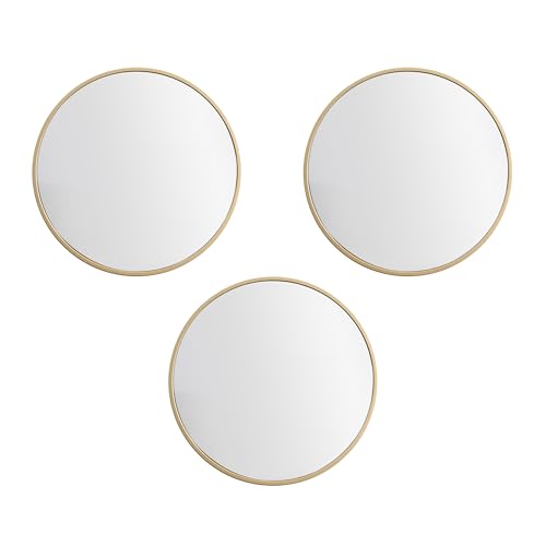 Image of RIZIK STORE Iron Metal Decorative Round Wall Mirror with Hook - HD Clear Glass, Wall Mounted for Bedroom, Living Room, Wash Basin, Vanity, Makeup & Bathroom
