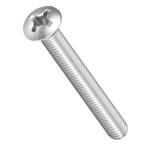 Image of METALLIXITY Semi-Countersunk Oval Head Machine Screws (M6-1x50) 25Pcs, 304 Stainless Steel Phillips Cross Recessed Machine Screw Bolts - for Furniture Assembly DIY Projects, Silver