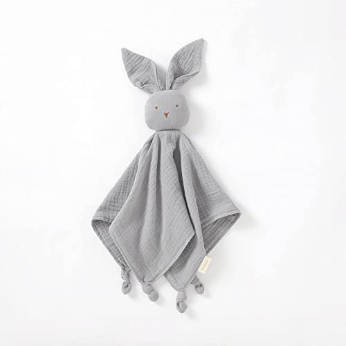 Blumie Bunny Comforter Blanket for Baby 100% Organic Cotton Muslin, Cuddly for boys girls and infants. (Cloud Grey) - Image 2