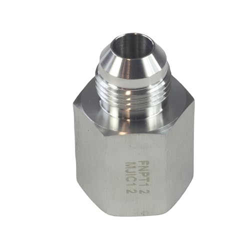 Image of HFS(R) 1 /2 inch NPT Female to 1 /2 inch JIC Male Flare Tubing Adapter Hose Connector Pipe Fittings 304 Stainless Steel (1 /2 inch FNPT x 1 /2 inch MJIC)