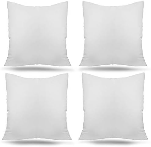 Ogrmar 4 Packs 18" x 18" Premium White Throw Pillow Insert Hypoallergenic High-Resilient PP Cotton Stuffer Pillow Insert Square Form Sham Stuffer Decorative Pillow, Cushion (18" x 18")