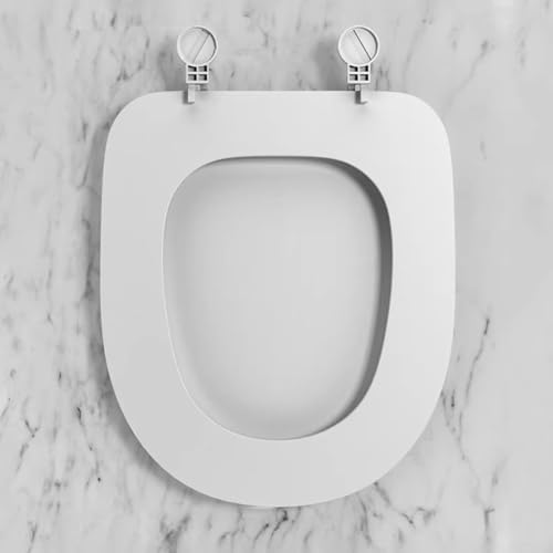 babominimer Abattant de WC blanc en forme de O avec fermeture douce et libération rapide pour toilettes standard en forme de U et en O, fabriqué en urée durable (type U blanc)