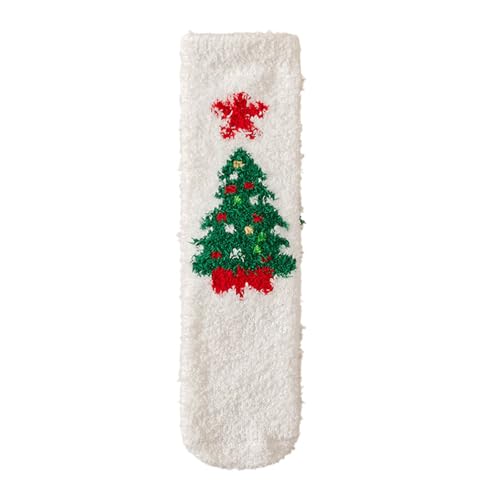 Women Winter Thick Slipper Socks with Christmas Pattern Warm Fuzzy Socks - image 1