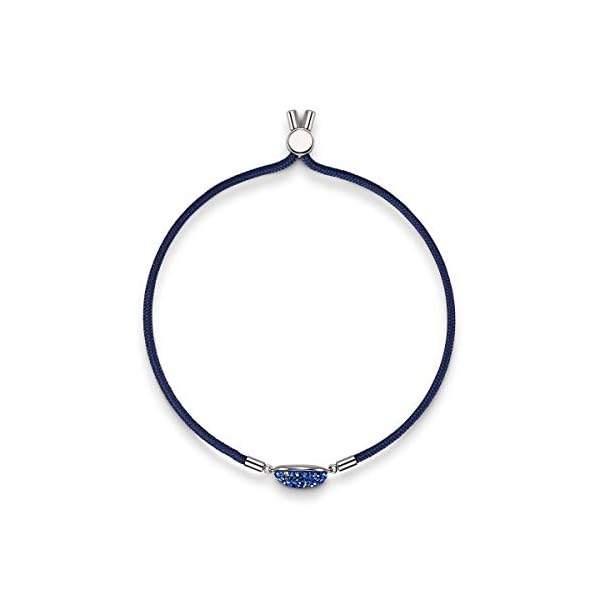 Swarovski Power Women's Water Element Bracelet with Blue and Gold Toned Crystals on a Blue Band with Bolo Closure and Stainless Steel Embellishments