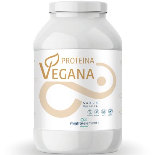 Mighty Elements Canarias SL Polvo Proteina Vanilla suplementos 1 KG, vegano, 85% proteína vegetal,...
