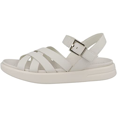 Geox D XAND 2S, Sandalia Mujer, Off White, 35 EU