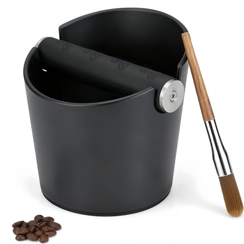 CHDEXU Coffee Knock Box Small Espresso Knock Box with Brush Coffee Grounds Knock Out Box with Removable Knock Bar Coffee Container with Non-Slip Base for Coffee Machines