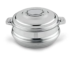 DEVIDAYAL Brezza Casserole with Steel Lid- Food Storage, Hot Pot Casserole,Stainless Steel (3500ml)