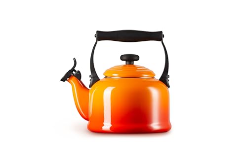 Le Creuset Wasserkessel Tradition, Füllmenge: 2,1 l, Emaillierter Stahl, Ofenrot, 92000800090000