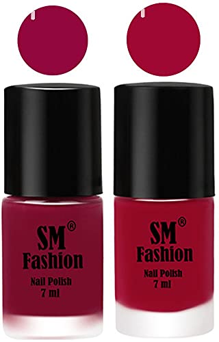 Image of Long Lasting Nail Polish | Nail Paint Combo 7 ml Each) - Set of 2 Cherry Blossom-Pure Wine