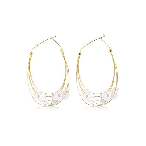 Boucles d'oreilles créoles perles pour un mariage ou look chic