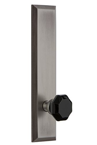 Grandeur Hardware 850531 Fifth Avenue Tall Plate With Lyon Knob Passage, Backset Size: 2.75", Antique Pewter #TOP11