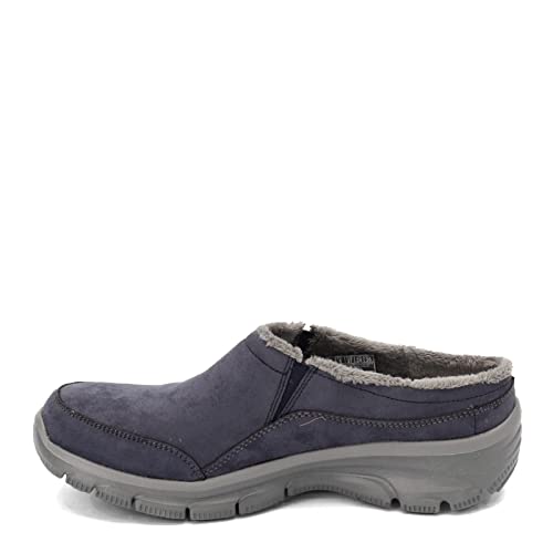 Image of Skechers Women's Clogs - Relaxed Fit: Easy Going - Latte-Twin Gore Open Back Suede Fur Slip-On Clogs with Air Cooled Insole