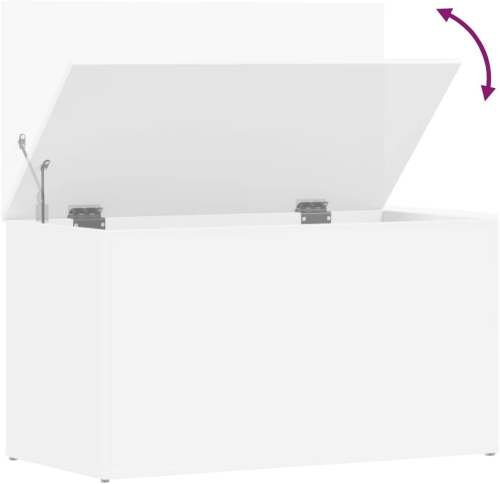 White Storage Cabinet Engineered Wood Chest 33.1"x16.5"x18.1" Multifunctional Organizer with Spacious Interior for Living Room Bedroom Bathroom