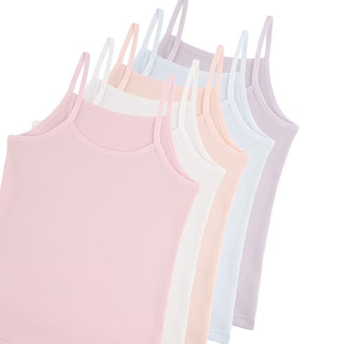 Donella Girls Camisole Undershirts - Toddler Girls Cotton Ribbed Cami 5 Pack2