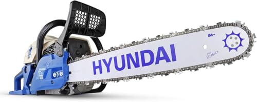Hyundai 62cc 20" Petrol Chainsaw Powerful, Lightweight, and Durable for Heavy-Duty Tree Felling and Garden Tasks, 3 Year Warranty