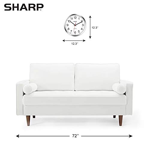 Sharp Wall Clock – Silver/Chrome, Silent Non Ticking 12 Inch Quality Quartz Battery Operated Round Easy To Read Home/Kitchen/Office/Classroom/School Clocks, Sweep Movement #TOP3