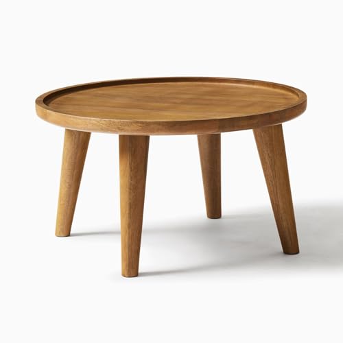 Image of Solid Wooden Coffee Table | Center Table for Living Room, Bedroom, Hotel & Home, Natural Finish, (71.12d x 139.37h x 71.12w CM)