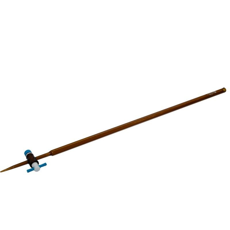 Buretas de vidrio, Bureta de vidrio ámbar clase A con llave paso PTFE 10 a 50 ml for valoración laboratorio(25ml)