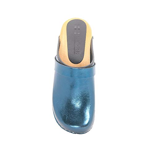Image of Bjork Maja Wood Open Back Leather Clogs