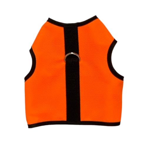 Kitty Holster Cat Harness - Ultra-Breathable Cool Mesh with 100% Cotton Lining, Secure Hook-and-Loop, Comfortable Walking Vest for Cats, Lightweight, Vet-Recommended - S/M, Safety Orange