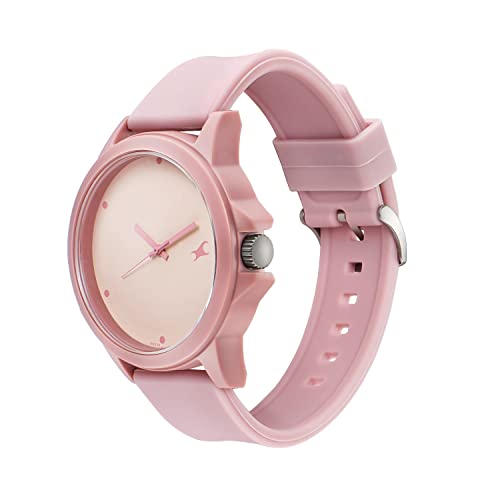 Image of Fastrack Tees Quartz Analog Pink Dial Silicone Strap Unisex Watch-38024PP65W /NT38024PP65W