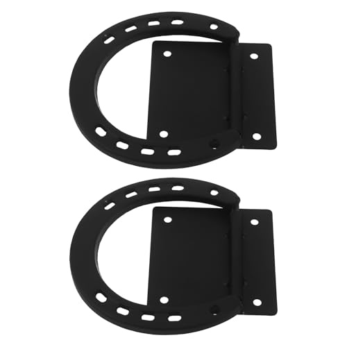 SOIMISS Anillos de Amarre para Caballos de Hierro Resistente 11x12,5x5,5 Cm 2 Piezas para Establos con Tornillos Montaje Fácil Suministros para Establos Caballos