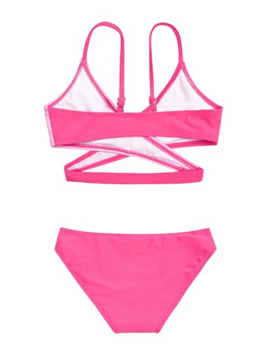 QPANCY Girls Two Piece Swimsuit Beach Sport Bikini Set Criss Cross Bathing Suits2