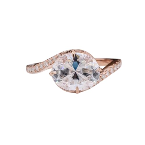 Silvart 2 Ct East West Oval Diamond Bypass Pave Ring