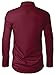 GIANZEN Burgundy Button Down Dress Shirt for Men Men's Shirts Long Sleeve Mens Casual Formal Up Fashion Cotton Wine Red Maroon Size L