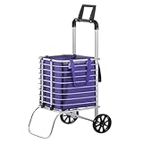 LYLXSF Chariot de magasinage Petit Chariot de Wagon avec Roues Chariot d'achat en Aluminium Pliable
