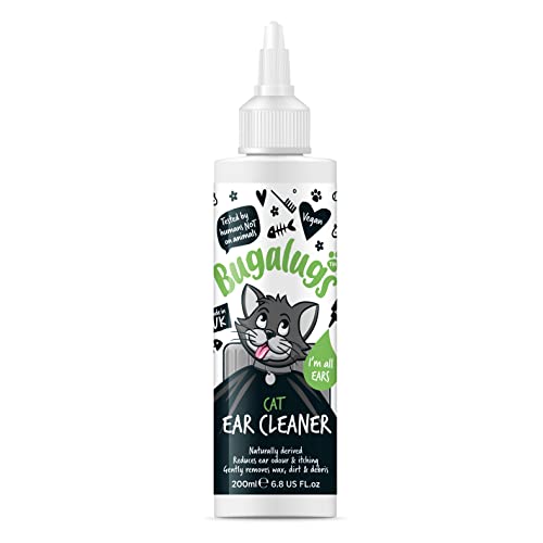BUGALUGS Cat Ear Cleaner Cat Ear Cleaner Solution Stop Head Shaking, Itchy & Waxy Ears, Vet Recommended Cat Ear Drops