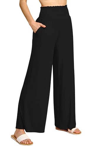 Made By Johnny MBJ WB2389 Women's Elastic High Waisted Palazzo
