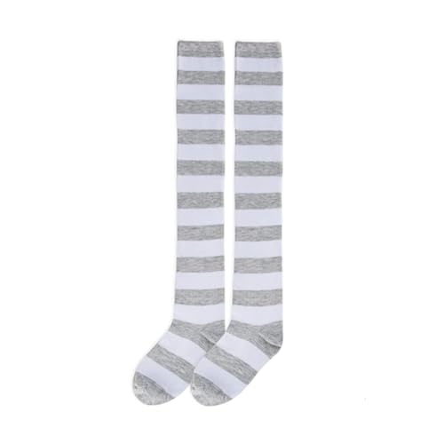 Striped Over Knee High Socks,Womens Long Striped Socks Extra Long Cotton Stripe Thigh for Halloween Party Costumes2