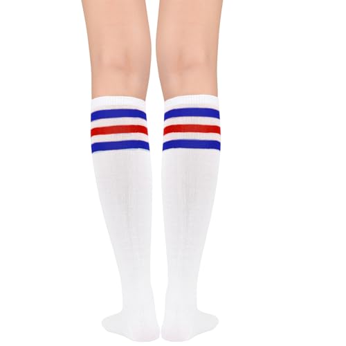 Image of Century Star Knee High Socks for Women Long Tube Socks with Stripes