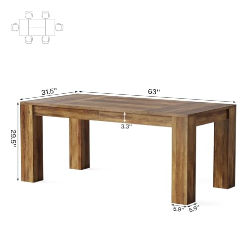 ترايب ساينز طاولة طعام 160 سم تتسع لـ 4 الى 6 اشخاص، طاولة طعام مستطيلة للمطبخ، طاولة طعام خشبية للمنزل والمطبخ وغرفة الطعام