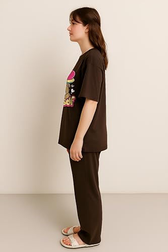 Image of My Swag Womens Printed Nightwear Set | Printed T-Shirt & Lower Set for Womens&Girls