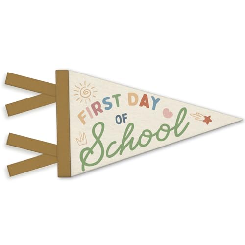 NEFMGEG First Day of School Pennant Felt Flag Sign Back to School Pennant Flag for Boys Girls Boho Colorful Back to School Photo Prop for Kids Banner Sign for Preschool Classroom Decor