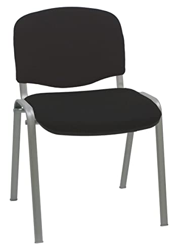 Silla Confidente ISO Tapizada, chasis Gris, Negro