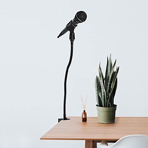 Skywin Support de microphone à col de cygne - Support de microphone de bureau et support de microphone de bureau avec support sûr et solide, position réglable pour diverses utilisations Cover
