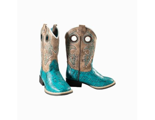 Twister Western Boots Girls Cross Eden Square Toe Turquoise 4460095332