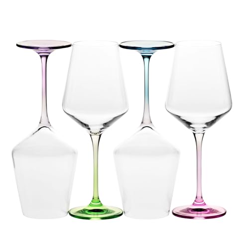 Krosno - Bicchieri da vino bianco 4 | Set di 4 bicchieri | Regalo di nozze | Cristallo | Vetro senza piombo | Durevole | Antigraffio | Un'idea per un regalo