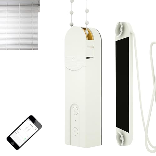 Abridor automático Inteligente de persianas enrollables con Cadena, 20-40 RPM, Control Manual/App, Control por Voz, para persianas Verticales y celulares.