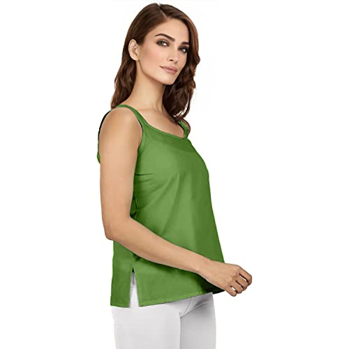 Image of Cotton Short Camisole Non-Stretchable Slip for Women | Short Kurti Slip | Short Camisole | Half-Length Lining | Waist Length Inner | Sameez | Samij(Half Slip)