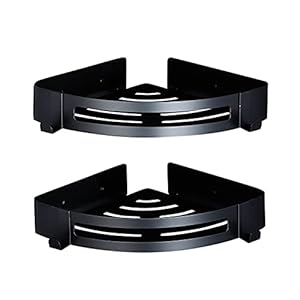 Geen Punch Bad Planken, Driehoek Douche Opbergrek Zwart Hoek Planken Wandmontage Aluminium Houder No Boor Badkamer Plank…