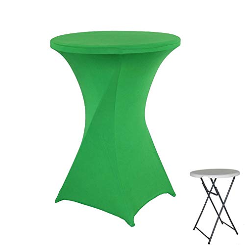 COMVIP Housse Table Haute Mange-Debout Nappe Stretch Bistrot Cocktail Mariage 80 * 110cm Vert