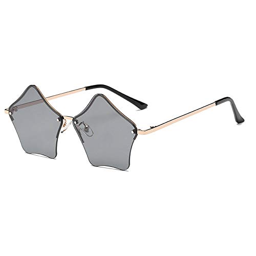 mincl/Super Cute Star Shape Rimless Sunglasses Metal Frame Transparent Candy Color Eyewear