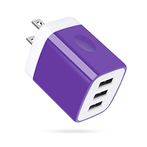 3 Port USB Wall Charger, Multi-Port USB Plug, Charging Block, 5V 3.1A USB Wall Plug Compatible with iPhone 14 13 12 11 Xs XR 8 7 6S, Samsung Galaxy S23 S22 S21 A14 A13 Note 20, LG V20 V30 V35 THINQ Q7