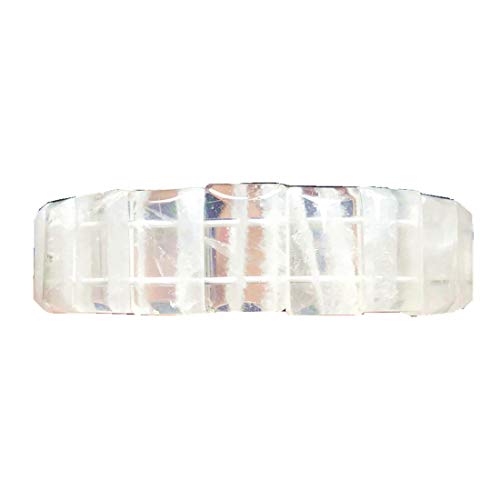 Duovekt Natural White Phantom Quartz Bracelet,Phantom Quartz Crystals Jewelry For Woman Men Brazil 18X11Mm Rectangle Beads Gemstone Stretch Aaaaa #TOP2